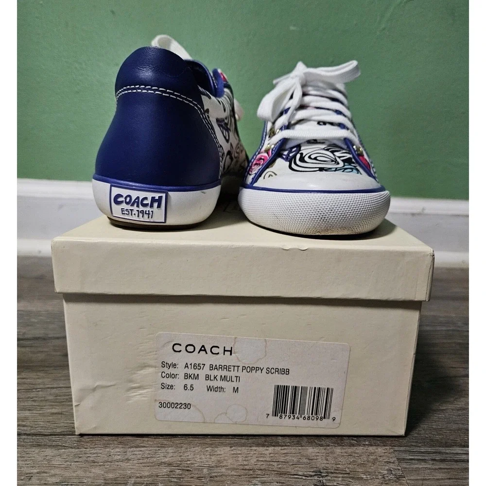 Coach Bev /‎ Barrett Poppy Graffiti 1941 Floral Canvas Sneakers